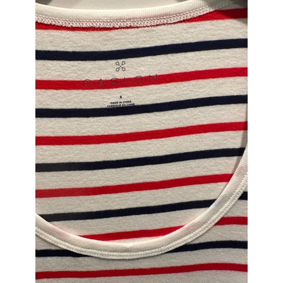 Caslon Ivory, Red, Navy Whitley Striped T-Shirt - Picture 4 of 8